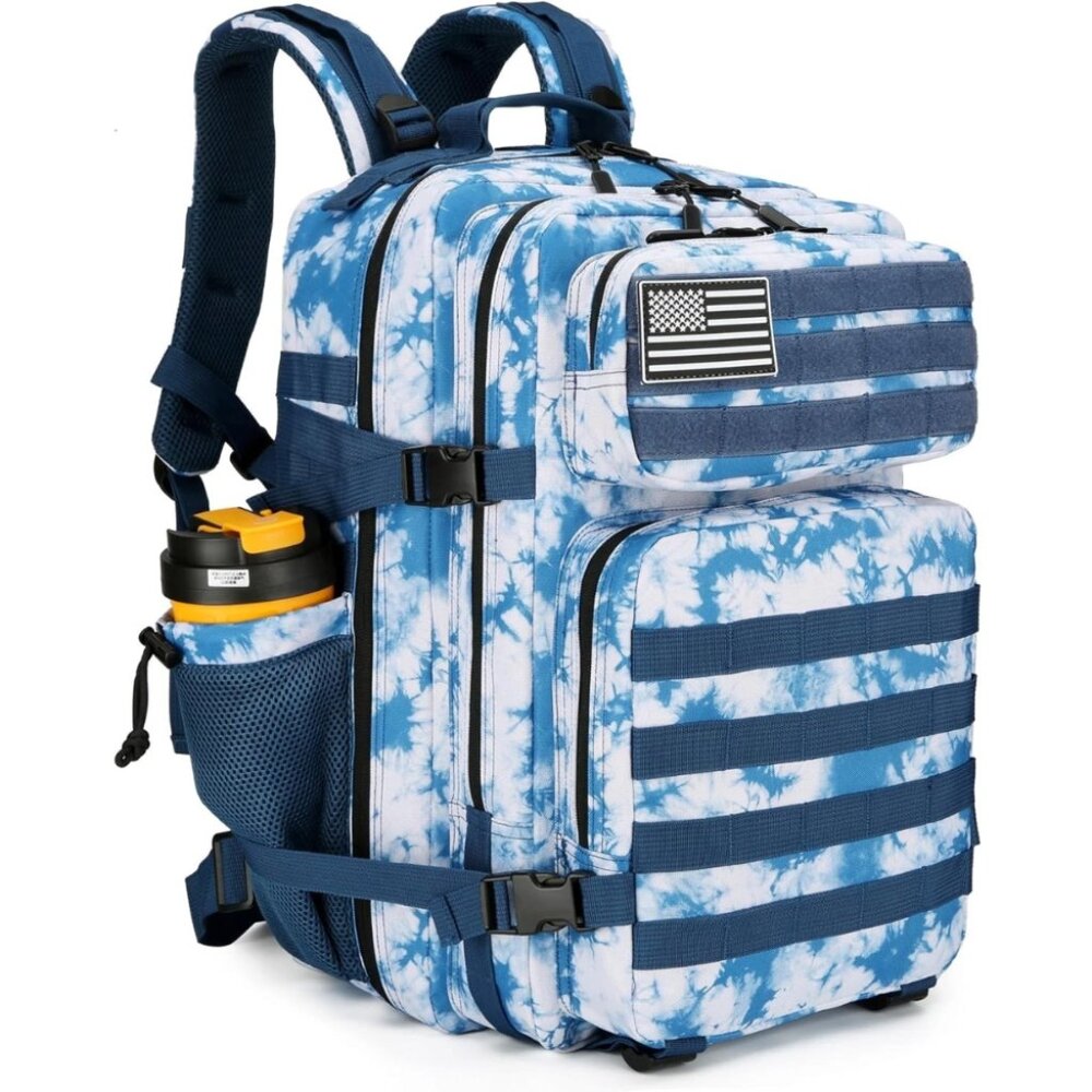 45L Tactical Backpack with Bottle Holder Waterproof Multi Compartment for Hiking